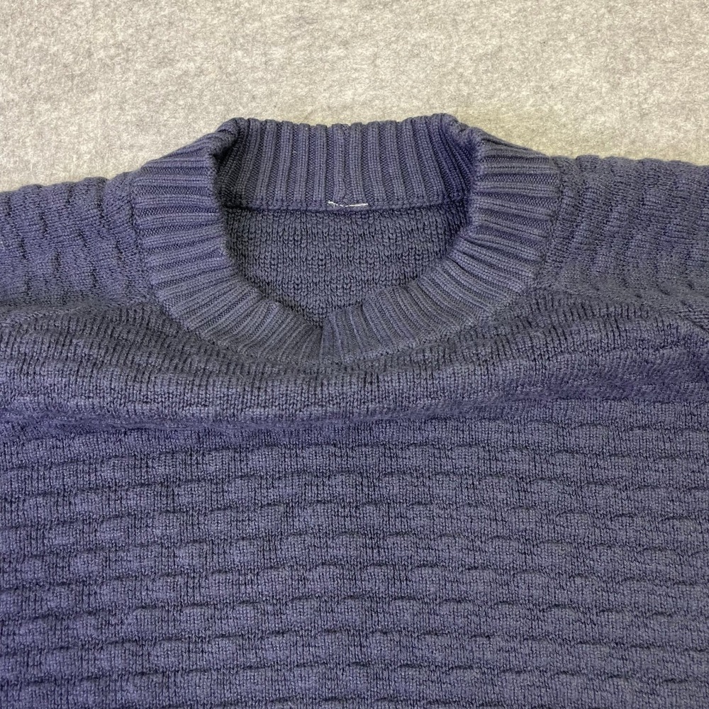 Lululemon Textured Knit Cashmere Blend Sweater M/L Navy Blue Raglan Pullover - Picture 7 of 16
